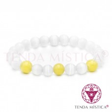 Pulseira Selenite + Citrino - 8mm