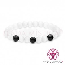 Pulseira Selenite + Turmalina - 8mm