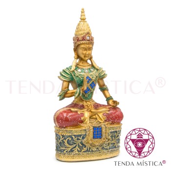 Buddha Abhaya Dourado & Multicolor