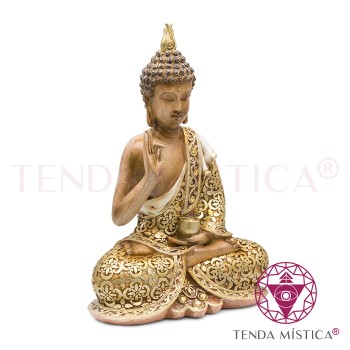 Buddha Abhaya Castanho & Dourado