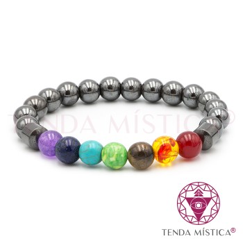 Pulseira Chakras Hematite 8mm