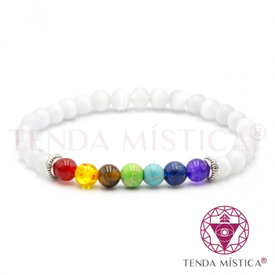 Pulseira Chakras Selenite 6mm