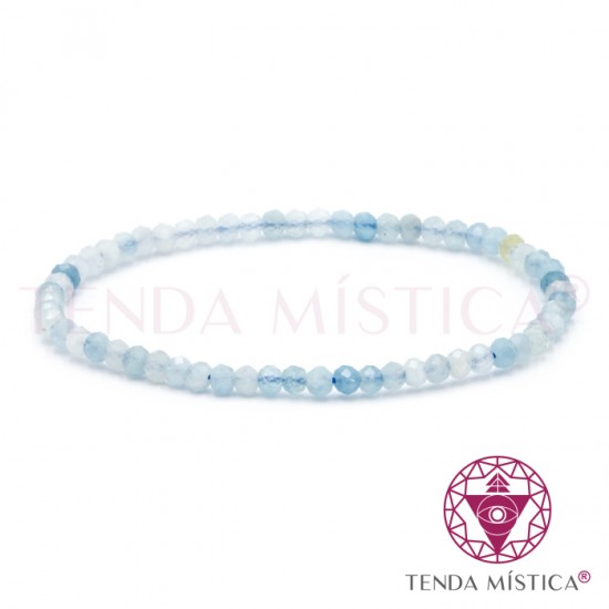 Pulseira Água Marinha Multiface 3mm