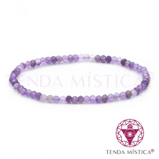 Pulseira Ametista Multiface 4mm