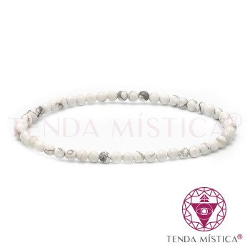 Pulseira Howlite Branca 4mm