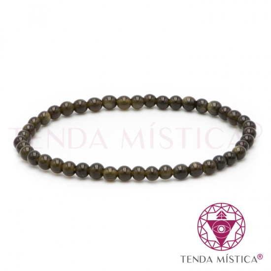 Pulseira Obsidiana Dourada 4mm