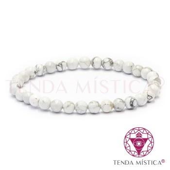 Pulseira Howlite Branca 6mm