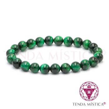 Pulseira Olho de Tigre Verde 8mm