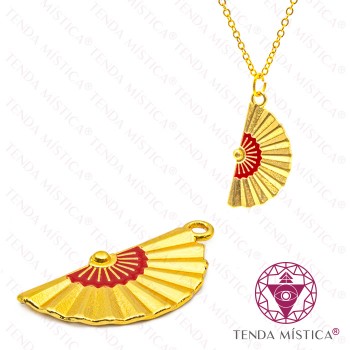 Amuleto Pendente - Leque Dourado Amuleto Pendente - Leque Dourado