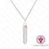 Colar Quartzo Cristal Aço Ponta Geradora