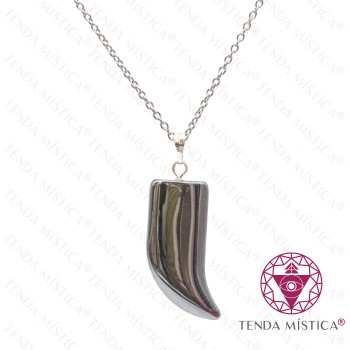 Colar Hematite Aço Chifre Plano
