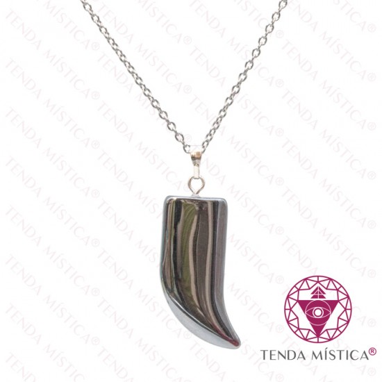 Colar Hematite Aço Chifre Plano