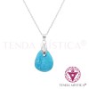 Colar Howlite Turquesa Aço Lágrima