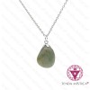 Colar Quartzo Verde Aço Topo Prata