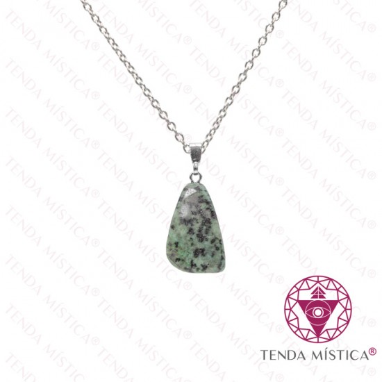 Colar Turquesa Aço Pedra