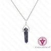 Colar Sodalite Aço Ponta Biterminada