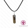 Colar Labradorite Ponta Couro