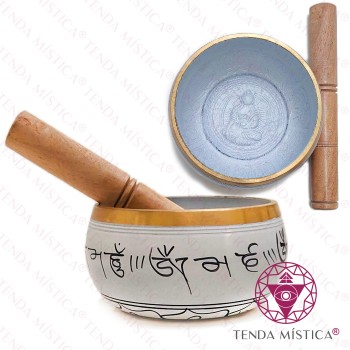 Taça Tibetana - Branca Grande Sânscritas