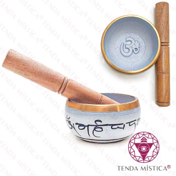 Taça Tibetana - Branca Pequena Sânscritas
