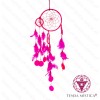 Caça Sonhos Xamânico Penas Rosa Choque