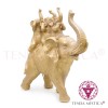 Elefantes Mãe & 3 Filhotes Dourado