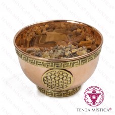 Tigela de Oferenda de Cobre Flor da Vida