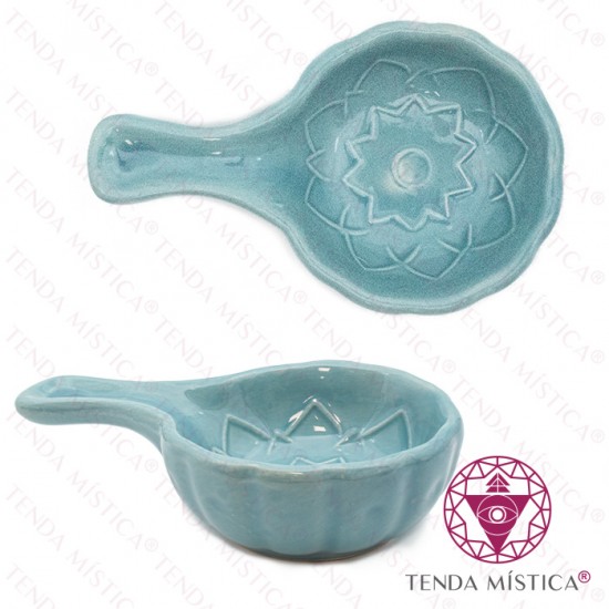 Queimador Plano Cerâmica Mandala Azul