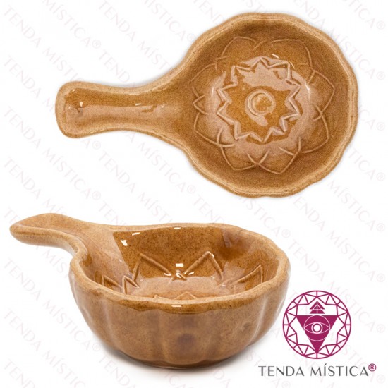 Queimador Plano Cerâmica Mandala Castanho
