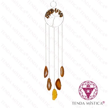Espanta Espíritos Arvore Olho de Tigre & Ágata Castanha