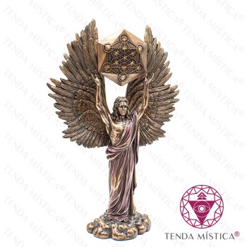 Imagem Resina Bronze Metraton Cubo Alto 26 cm
