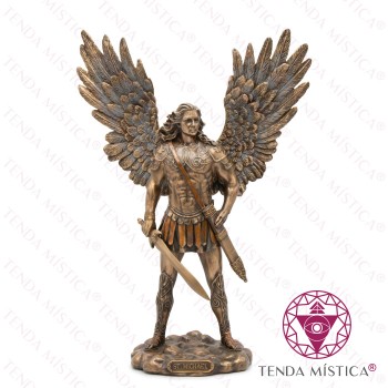 Imagem Resina Bronze Arcanjo Miguel 27.5cm Imagem Resina Bronze Arcanjo Miguel 27.5cm