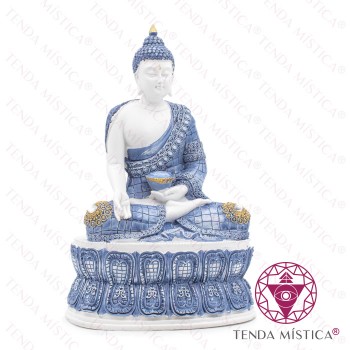 Imagem Buddha Lotus Branco & Azul