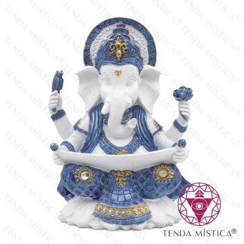 Imagem Ganesha Branco & Azul Conhecimento