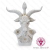 Imagem Busto Baphomet Branco e Dourado