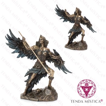 Imagem Resina Morrigan com lança Resina Bronze