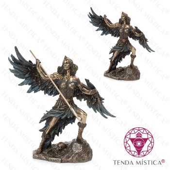 Imagem Morrigan com lança Resina Bronze