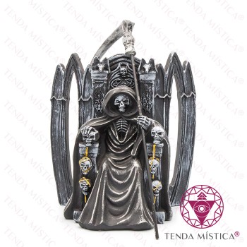 Imagem Santa Morte Trono Preto & Cinza