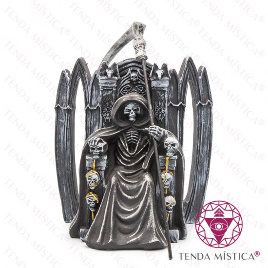 Imagem Santa Morte Trono Preto & Cinza