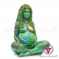 Imagem Resina Mãe Gaia Verde Grande