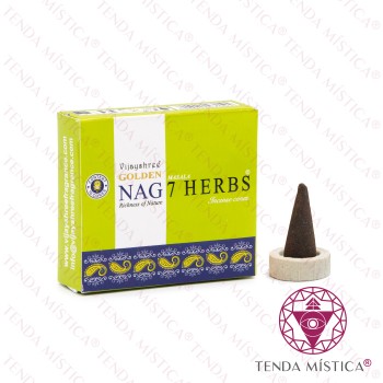 Incenso Cone Golden Nag 7 Herbs