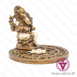 Incensário Ganesha Branco Mandala