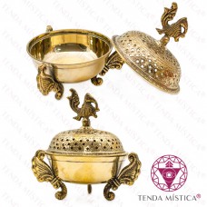 Incensário Queimador Dourado Lamparina