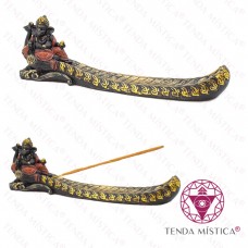 Incensário Ganesha Vermelho e Preto