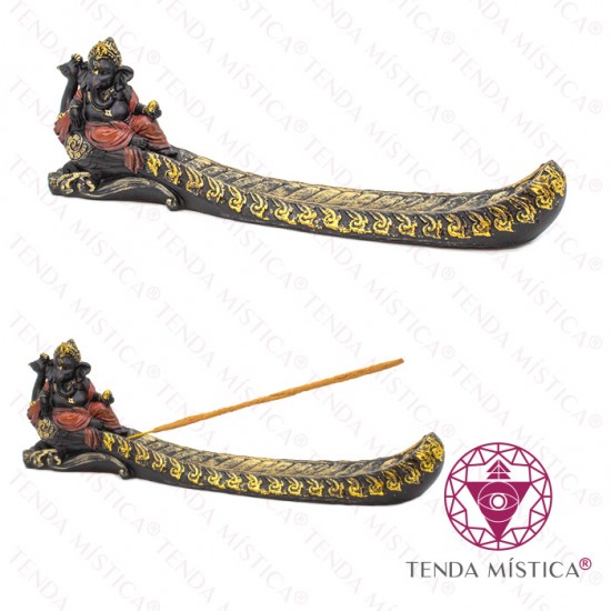 Incensário Ganesha Vermelho e Preto