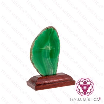 Lâmina Ágata Verde Base Madeira