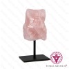 Pedras Bruto Quartzo Rosa Base Metal Negra