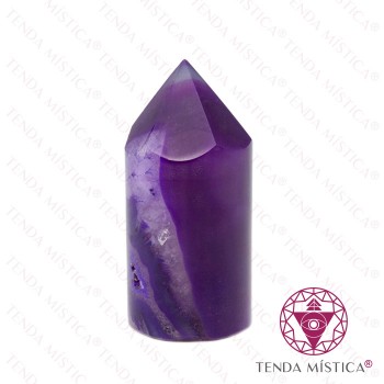 Pontas Ágata Violeta Cilindro Pedra à unidade