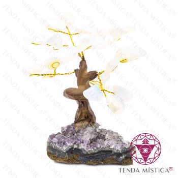 Árvore Pedra Bruto 8 ramos Opala 12 cm