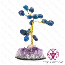 Árvore Pedra Bruto 5 ramos Ágata Azul 10 cm