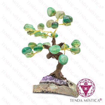 Árvore Pedra Bruto 8 ramos Ágata Verde 12 cm
